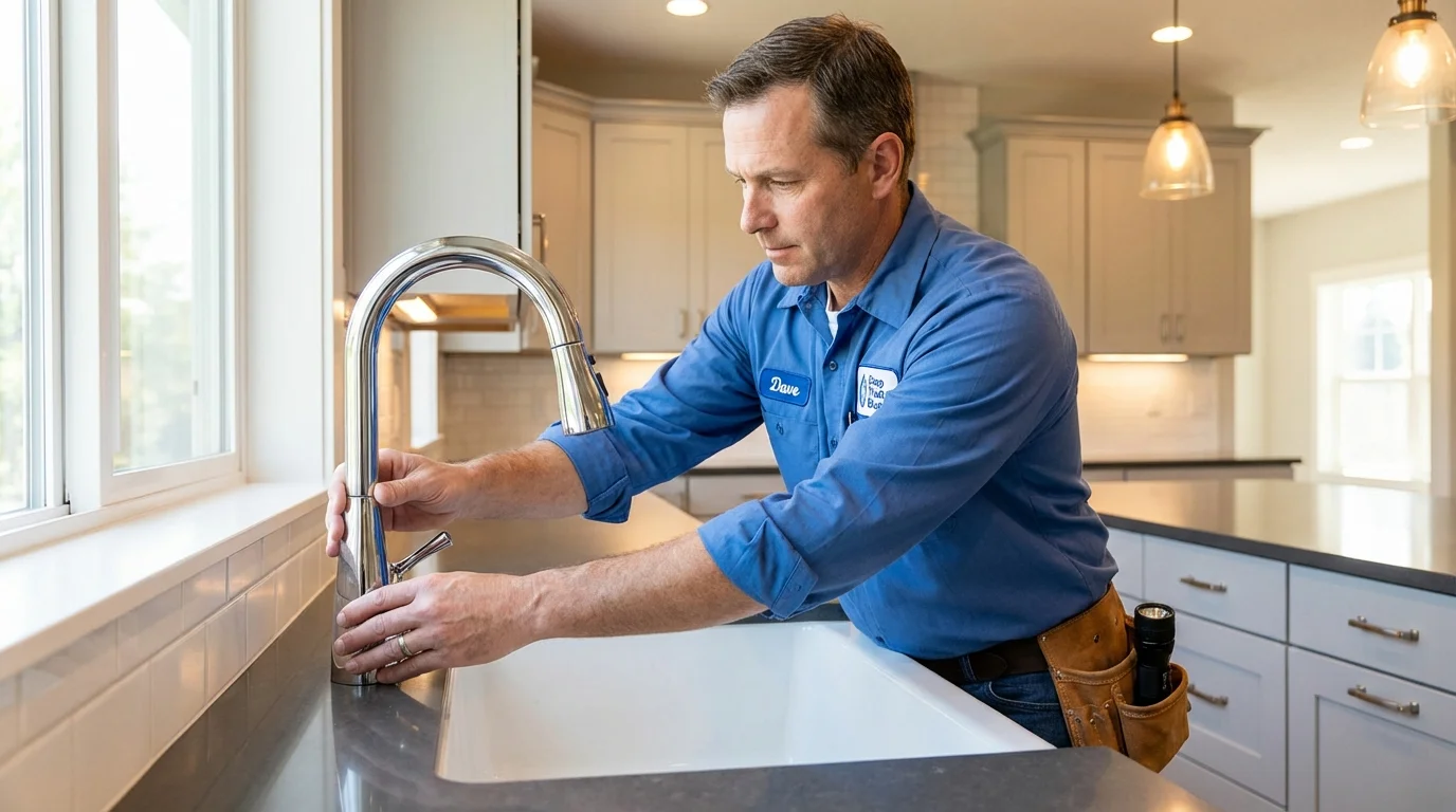 Kitchen faucet installation by Johns Plumbing LLC in Weimar